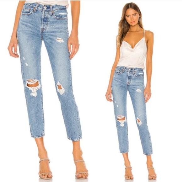 Levi's‎ Wedgie Straight Fit Jeans High Rise Distressed 32 - Picture 3 of 7